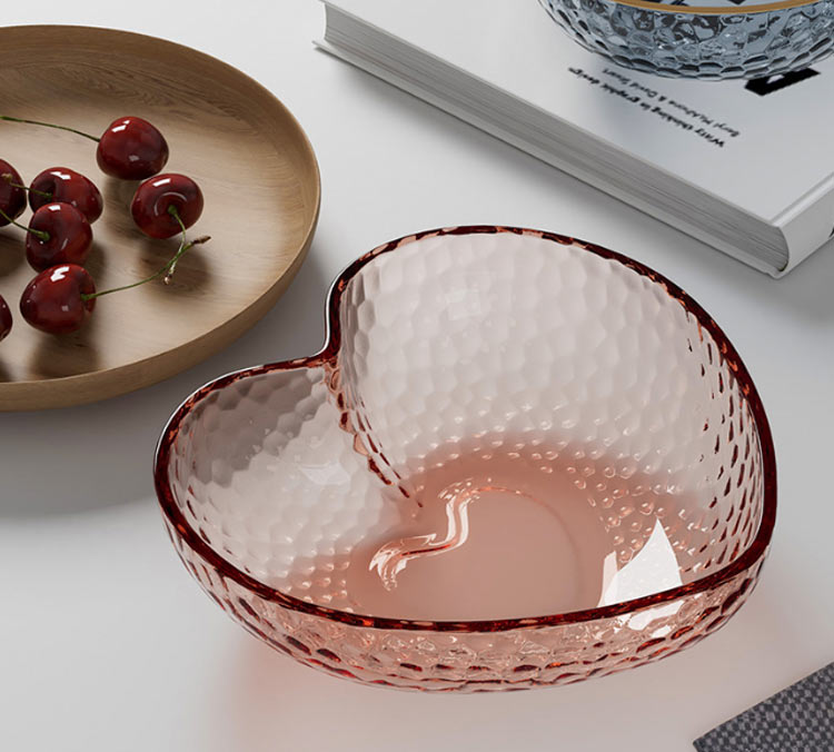 Glass dessert bowls bulk heart shape