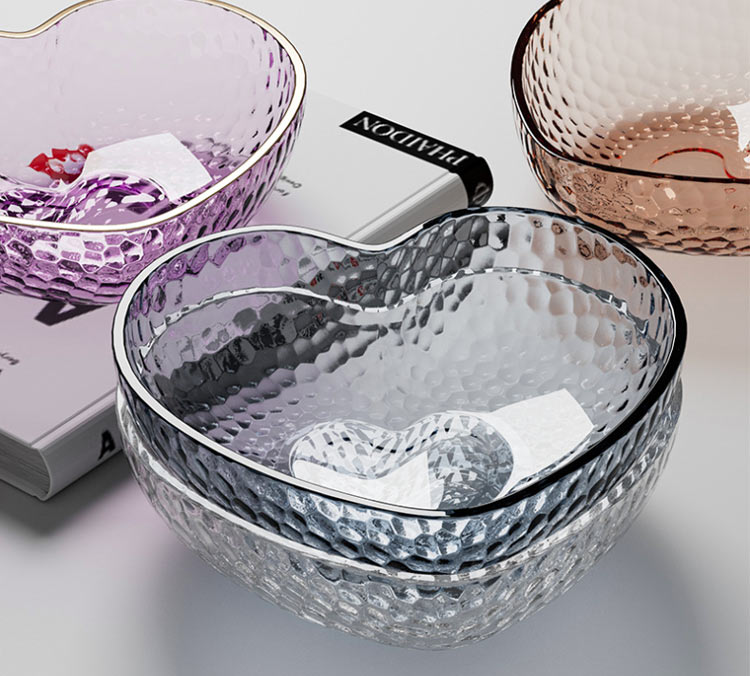 Heart-shaped glass serving bowls wholesale