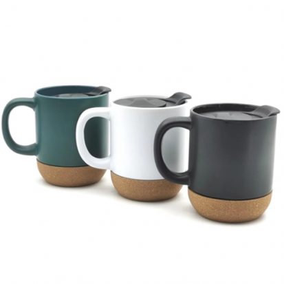 bulk buy ceramic mugs with cork bottom and lid