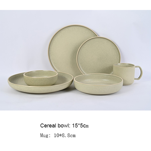 matte finish reactive green ceramic tableware