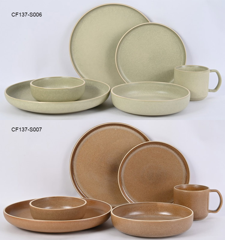stoneware reactive glazed dinnerware sets