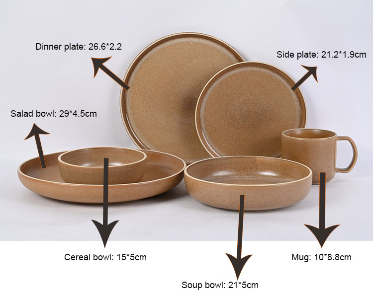 reactive glazed dinnerware set for sale