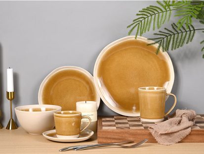 ceramic dinnerware reactive glazed