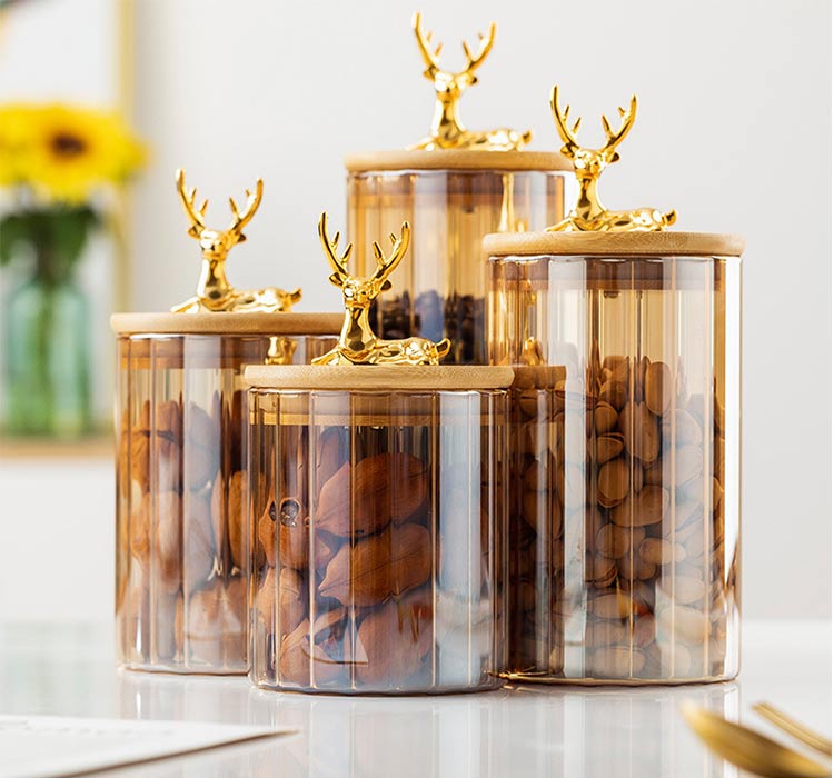 custom printed glass storage jars manufacturer