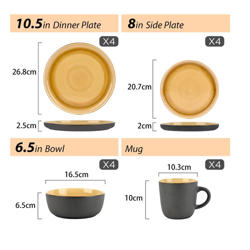16pcs stoneware dinnerware set