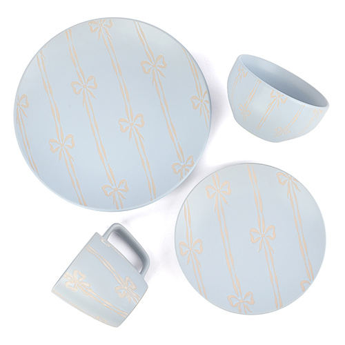 cutom color blue color stoneware dinner set for sale
