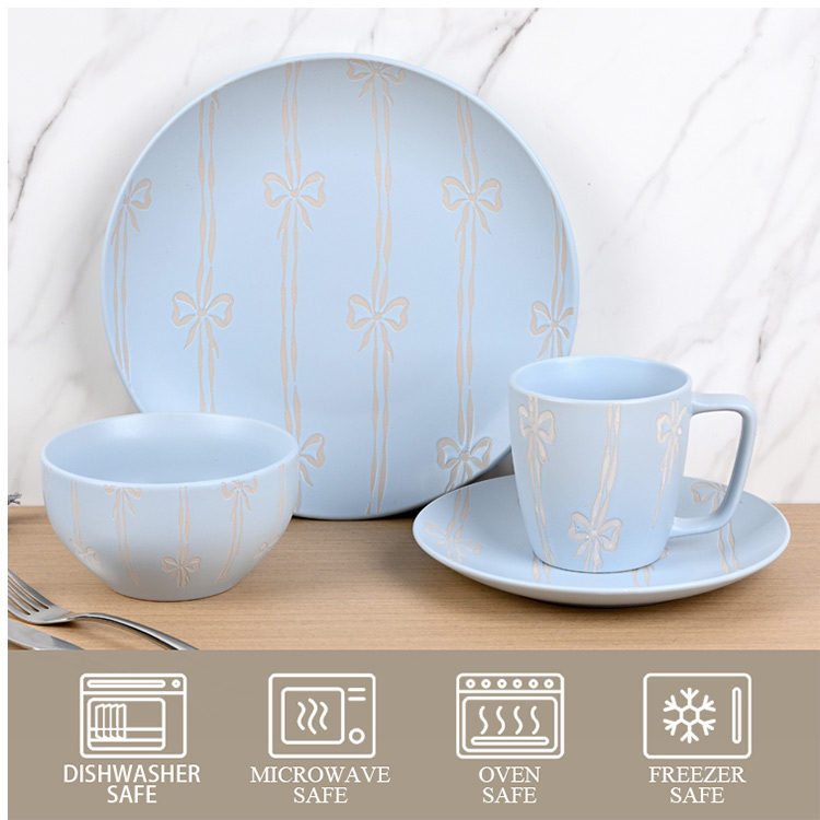 blue color dinnerware set wholesale