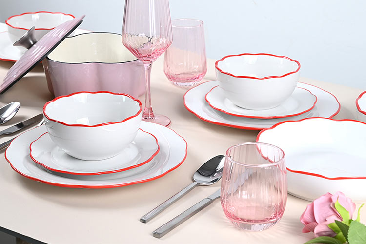 custom logo porcelain dinner plates and bowls
