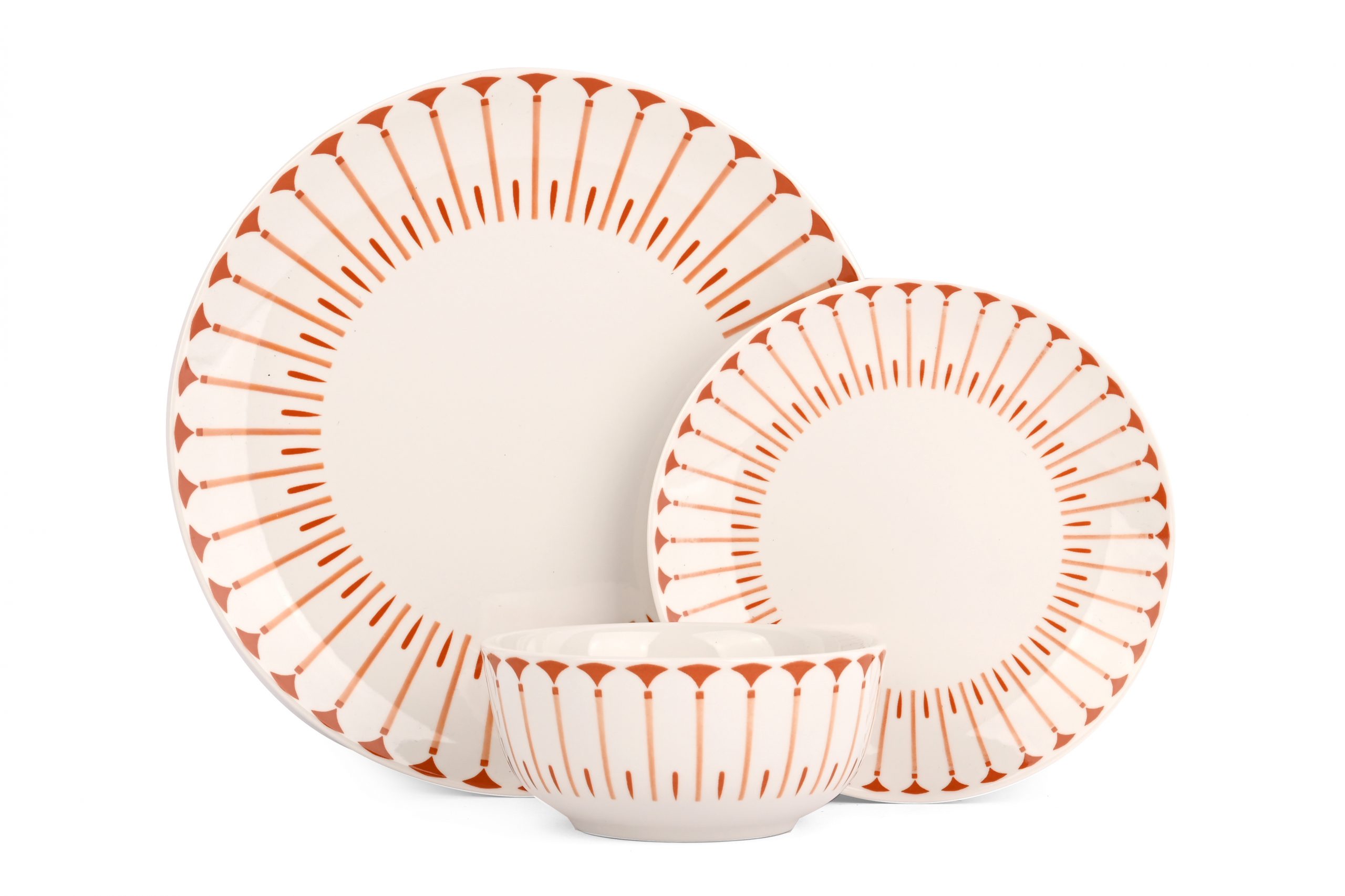 Porcelain Set with Orange Patterns