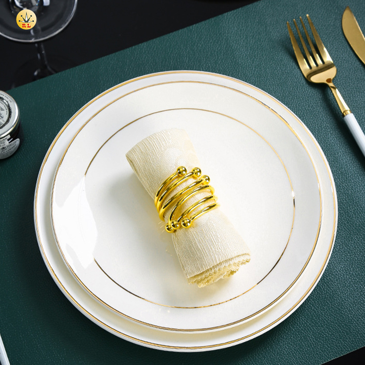 Golden Rim White Plate