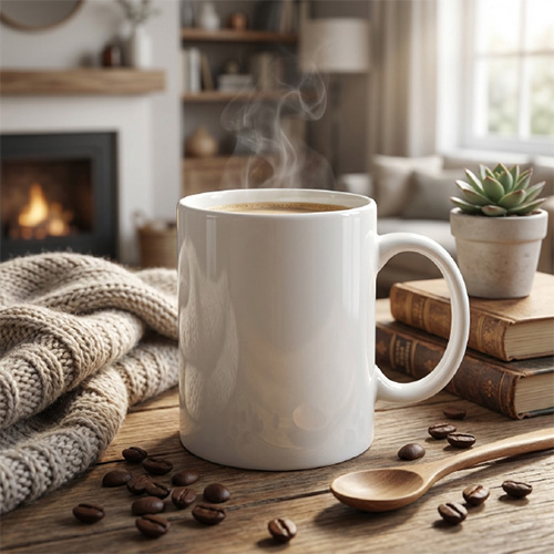 white ceramic mug