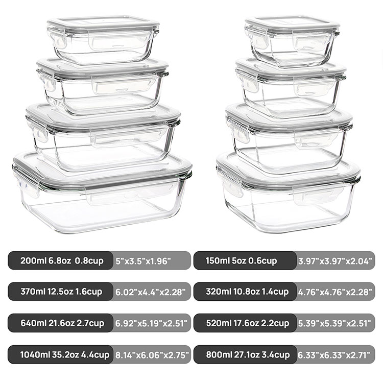 Glass Food Storage Containers 12 Piece Set